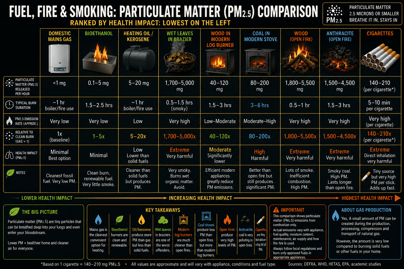 Comparison table pm2.5